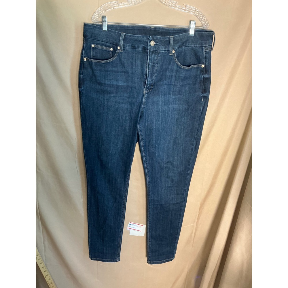 Seven7 Skinny Jeans Womens 16 Dark Wash Blue Excellent High Rise Stretch Denim